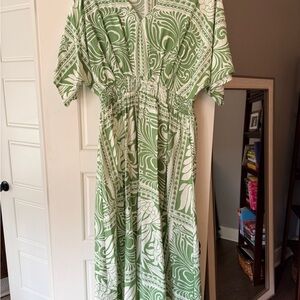 Green Patterned Women's Dress